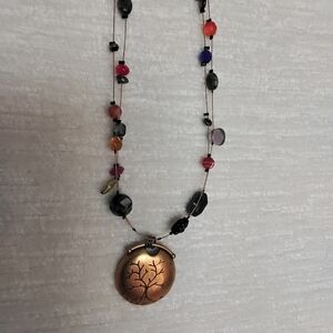 Chico's Wired Balance Tree Pendant Multi-Colored Beads